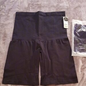 Black High-Waisted Bike Shorts with Supportive Waistband